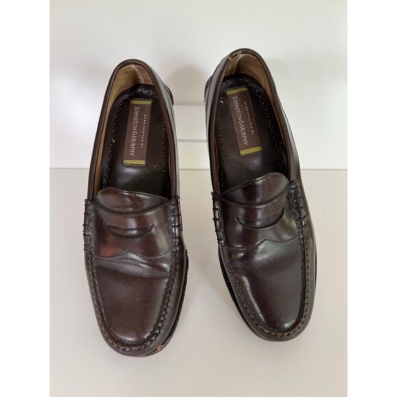 Johnston & Murphy Penny Loafer Slip On Shoe Cognac Brown Leather Size 9 E JL main image 9